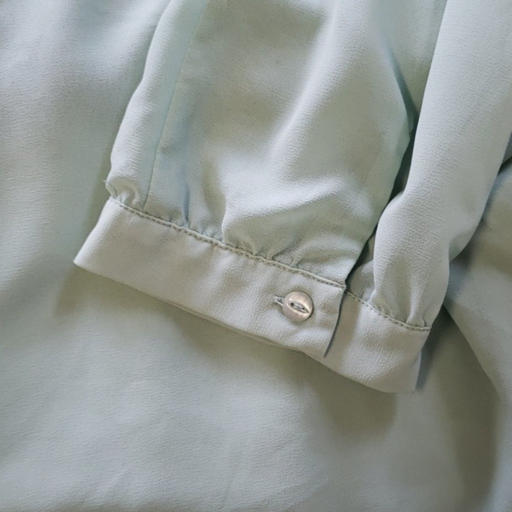 Urban Outfitters Sparkle & Fade Mint Green Sheer Chiffon Shirt Small View 6